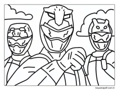 Üç Rangers Yüz Boyama Sayfası