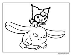 Uçan Kuromi Boyama Sayfası