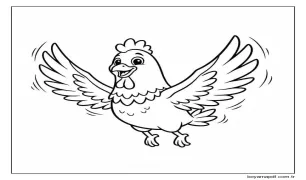 Uçan Tavuk Boyama Sayfası