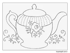 Ücretsiz Çaydanlık Çek Boyama Sayfası