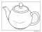 Ücretsiz Çaydanlık Çizimi ve Renklendirme Boyama Sayfası