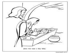 Ücretsiz Doğum Sahnesi Boyama Sayfası