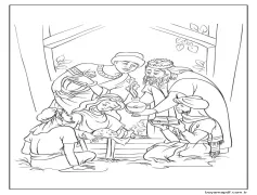 Ücretsiz Doğum Sahnesi görseli Boyama Sayfası