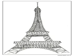 Ücretsiz Eyfel Kulesi Boyama Sayfası