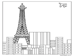Ücretsiz Eyfel Kulesi çizimi Boyama Sayfası