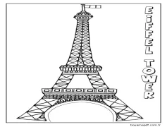 Ücretsiz Eyfel Kulesi yazdırılabilir Boyama Sayfası