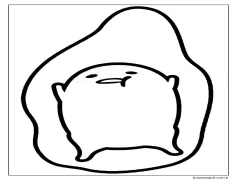 Ücretsiz Gudetama Görseli Boyama Sayfası