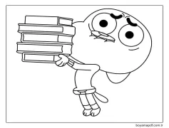 Ücretsiz Gumball Görseli Boyama Sayfası