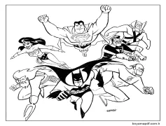 Ücretsiz Justice League Çizimi Boyama Sayfası