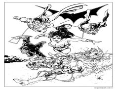 Ücretsiz Justice League Yazdırılabilir Çizimi Boyama Sayfası