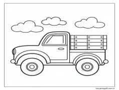 Ücretsiz Kamyonet Çizimleri Boyama Sayfası