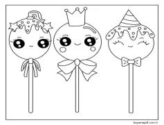 Ücretsiz Kawaii Yemek Boyama Sayfası