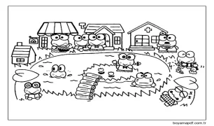 Ücretsiz Keroppi Görseli Boyama Sayfası