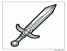 Ücretsiz Kılıç Görseli Boyama Sayfası