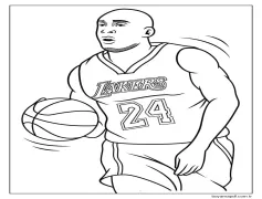 Ücretsiz Kobe Bryant Baskı İçin Boyama Sayfası