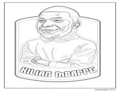 Ücretsiz Kylian Mbappe Baskı İçin Boyama Sayfası