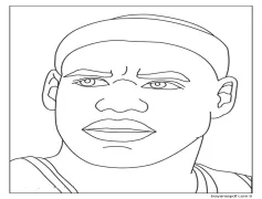 Ücretsiz LeBron James Çocuklar İçin Boyama Sayfası