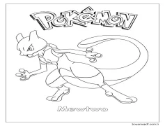 Ücretsiz Mewtwo Resmi Boyama Sayfası