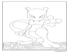 Ücretsiz Mewtwo taslağı Boyama Sayfası