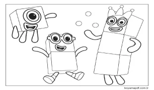 Ücretsiz Numberblocks Boyama Sayfası