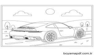 Ücretsiz Porsche Boyama Sayfası