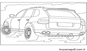 Ücretsiz Porsche Çocuklar İçin Boyama Sayfası