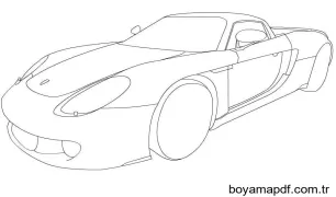 Ücretsiz Porsche Resim Boyama Sayfası