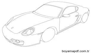 Ücretsiz Porsche Yazdır Boyama Sayfası