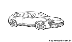 Ücretsiz Porsche Yazdırılabilir Boyama Sayfası