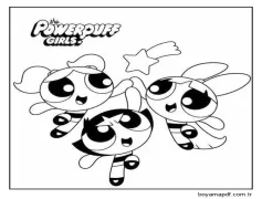 Ücretsiz Powerpuff Girls Boyama Sayfası