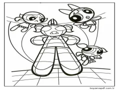Ücretsiz Powerpuff Girls dövüşü Boyama Sayfası