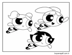 Ücretsiz Powerpuff Girls görseli Boyama Sayfası