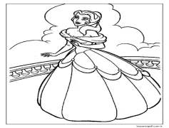 Ücretsiz Prenses Belle'i çizin Boyama Sayfası