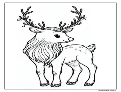 Ücretsiz ren geyiği Boyama Sayfası