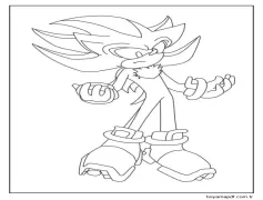 Ücretsiz Shadow Sonic Boyama Sayfası