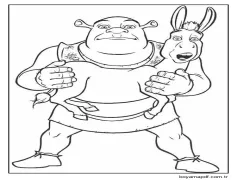 Ücretsiz Şrek ve Arkadaşları Boyama Sayfası