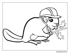 Ücretsiz Yazdır Kunduz Boyama Sayfası