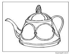 Ücretsiz Yazdırılabilir Çaydanlık Çiz Boyama Sayfası