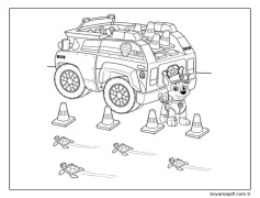Ücretsiz yazdırılabilir Chase Paw Patrol Boyama Sayfası