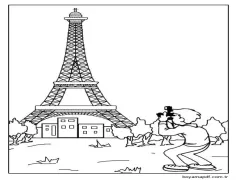 Ücretsiz yazdırılabilir Eyfel Kulesi Boyama Sayfası