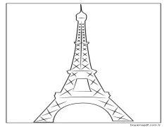 Ücretsiz yazdırılabilir Eyfel Kulesi çizimi Boyama Sayfası