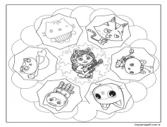 Ücretsiz Yazdırılabilir Gabby'nin Bebek Evi Boyama Sayfası