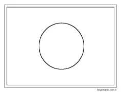 Ücretsiz Yazdırılabilir Japonya Bayrağı Boyama Sayfası