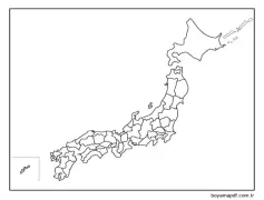Ücretsiz Yazdırılabilir Japonya Haritası Boyama Sayfası