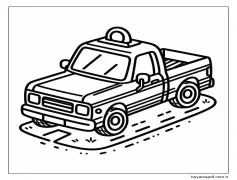 Ücretsiz Yazdırılabilir Kamyonet Çizim Boyama Sayfası