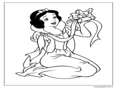 Ücretsiz Yazdırılabilir Pamuk Prenses Boyama Sayfası