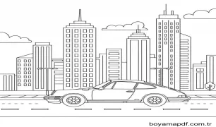 Ücretsiz Yazdırılabilir Porsche Boyama Sayfası