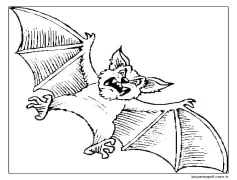 Ücretsiz Yazdırılacak Yarasa Boyama Sayfası