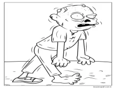 Ücretsiz Zombi Görseli Boyama Sayfası