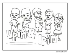Upin, Ipin Ve Arkadaşları Boyama Sayfası